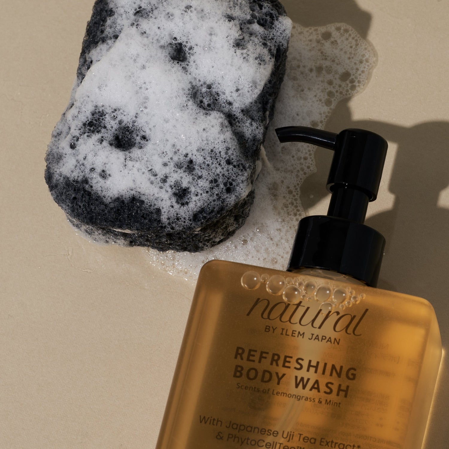 konjac sponge with refreshing body wash 